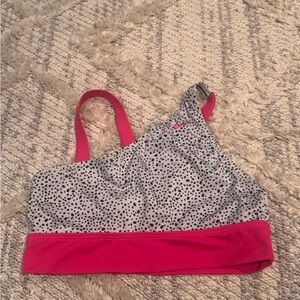 Nike Black, Light Gray & Pink Dotted Sports Bra size L